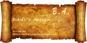 Bobár Aminta névjegykártya